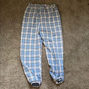 Plaid blue and white pants
